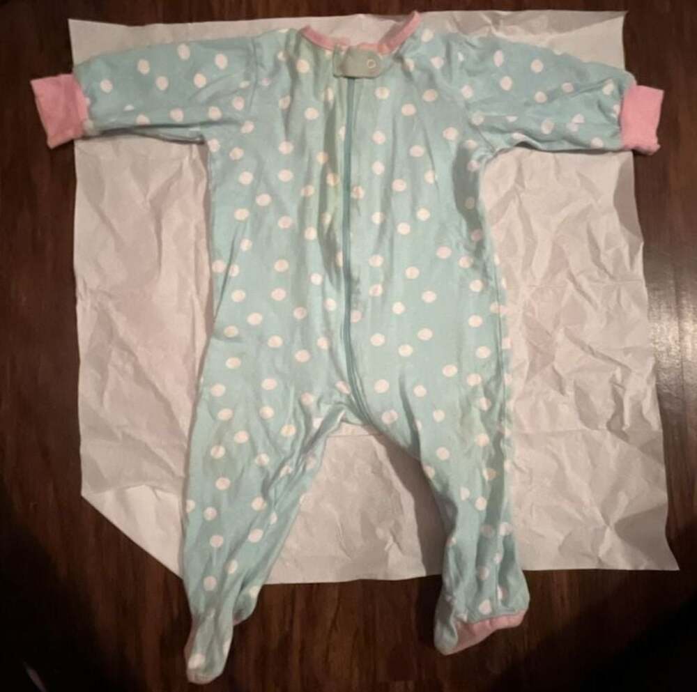 Onesies Brand Baby Footed Pajamas Polka Dot Blue Pink 6-9M